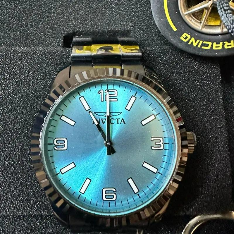 Invicta Specialty 50574 Men’s Watch 43mm Black Case Turquoise Dial Steel NEW