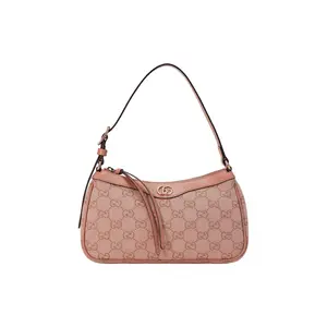 Gucci Ophidia Small Pink Shoulder Bag with Classic Monogram and Leather Accents