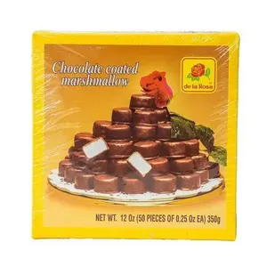 De La Rosa Chocolate Coated Marshmallow - Light Marshmallow Center with Rich Chocolate Coating - 12 Oz Pack