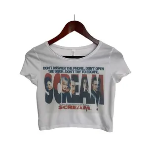 Scream Horror Crop Top, Scary Movie Tops for Women, Retro Vintage Spooky Top, Boho Stylish Tops, Summer Tops, Horror Movie Fan Gift