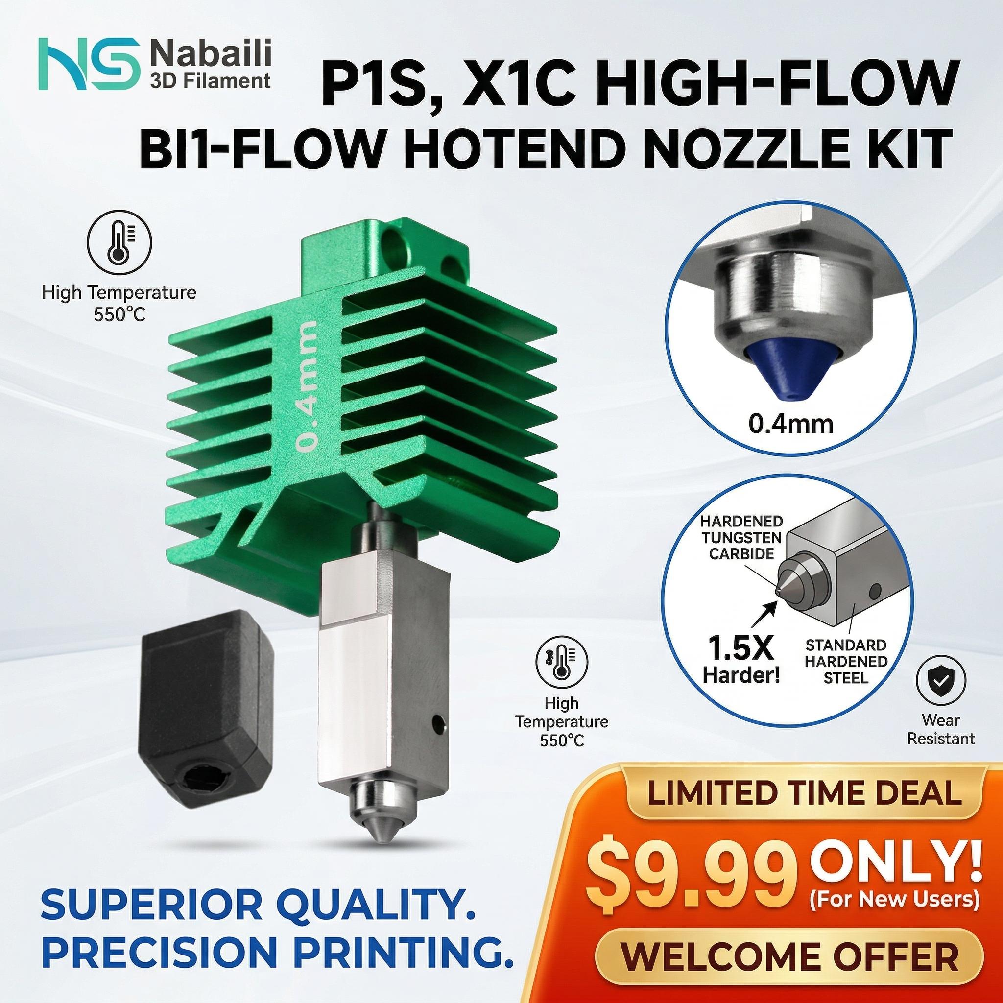 0.4mm hot end nozzle of P1S,X1C complete Kit 3D Printer