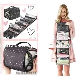 Travel Roll-Up Bag - Versatile Design with Multiple Compartments, Ideal for Everyday Use, Lightweight and Compact