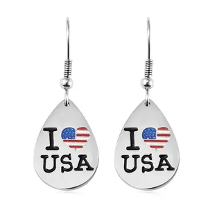 Stainless Steel Dangle Drop I love Theme Earrings for Women Jewelry Birthday Christmas Gifts for Women