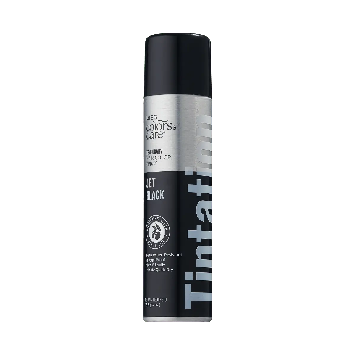 Kiss Colors & Care Tintation Spray - Jet Black | Temporary Hair Color Spray, Semi Permanent Hair Color, Hair Dye, Hair Color