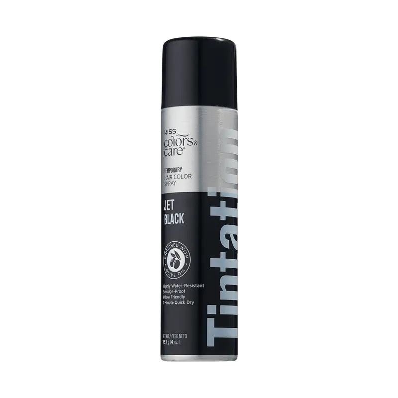 Kiss Colors & Care Tintation Spray - Jet Black | Temporary Hair Color Spray, Semi Permanent Hair Color, Hair Dye, Hair Color