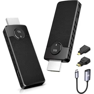 2026 Upgraded HDMI  Transmitter and Receiver Kit,5.8G/2.4G,165FT/50M,4K Decode Input 1080P Output,Plug and Play, Extender for Video and Audio to Projector/HDTV from PC/Laptop/Camera