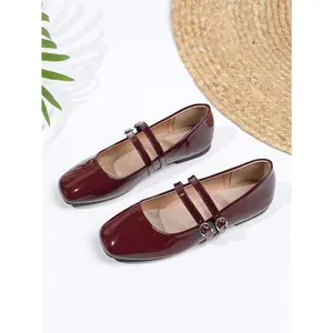 Women's Vintage Mary Jane Flats With Double Strap, Suitable For All Seasons