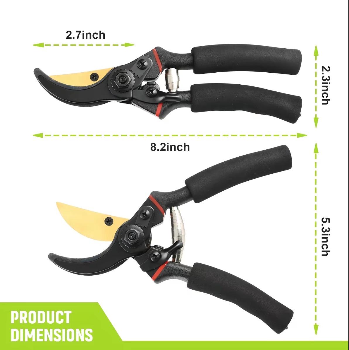 Mini Garden Shears, Pruning Shears, PruningScissors with Sharp Blade, Hand Pruner, Non-slipComfort Handle and Safety Lock, EffortlessCuts3X Easier