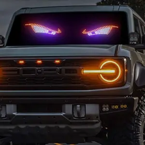 Creative RGB Dynamic Truck Devil Eyes Light LED Display USB 5V Demon Eye Light Multi-Mode LED Windshield Display Led Lights Car Decor, Car Accessories