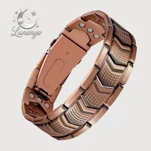Lunarys Copper Bracelets for Men Classic Wrist Accessory Elegant Minimalist Bangle