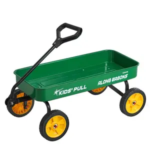 VEVOR Pull-Along Wagon for Kids, 39 inch Toddler Wagons, Supports up to 176 lbs, All-Terrain Wagons with Handle, Utility Wagon Cart Birthday Present for Kids Gardening Beach Camping, Green
