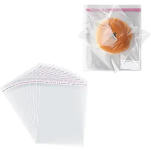 Self Sealing Cellophane Bags,5x7 Inches 200 count and 6x6 Inches 200 count Clear Resealable Cookie Bags