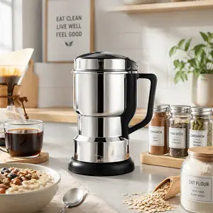 Multifunctional Stainless Steel Electric Grinder, Household Fast Grinding Tool for Coffee Beans, Spices, Grains & Dry Herbs