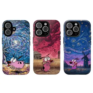 Courage The Cowardly Dog phone case,Cute Cartoon Dog Aesthetic phone case,Tough phone case,for iPhone 16/15/14/13/12/11/17 ProMax Plus for Samsung phones, suitable for both men and women, an excellent choice for Halloween, Christmas and Thanksgiving.