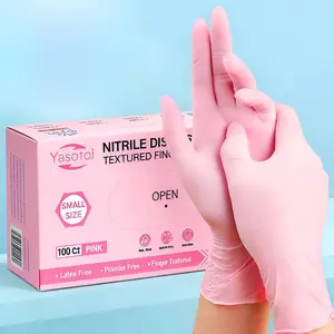 Pink Nitrile Gloves for Kitchen • Scientific Research • Practical • Durable