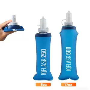 8oz/17oz TPU Soft Flask Collapsible Water Bottle - BPA Free Squeezable Hydration Bottle for Trail Running Hiking Cycling