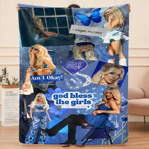 Megan Moroney  flannel blanket, exclusive gift for home, office, camping travel, personalized pattern design, modern style, soft texture