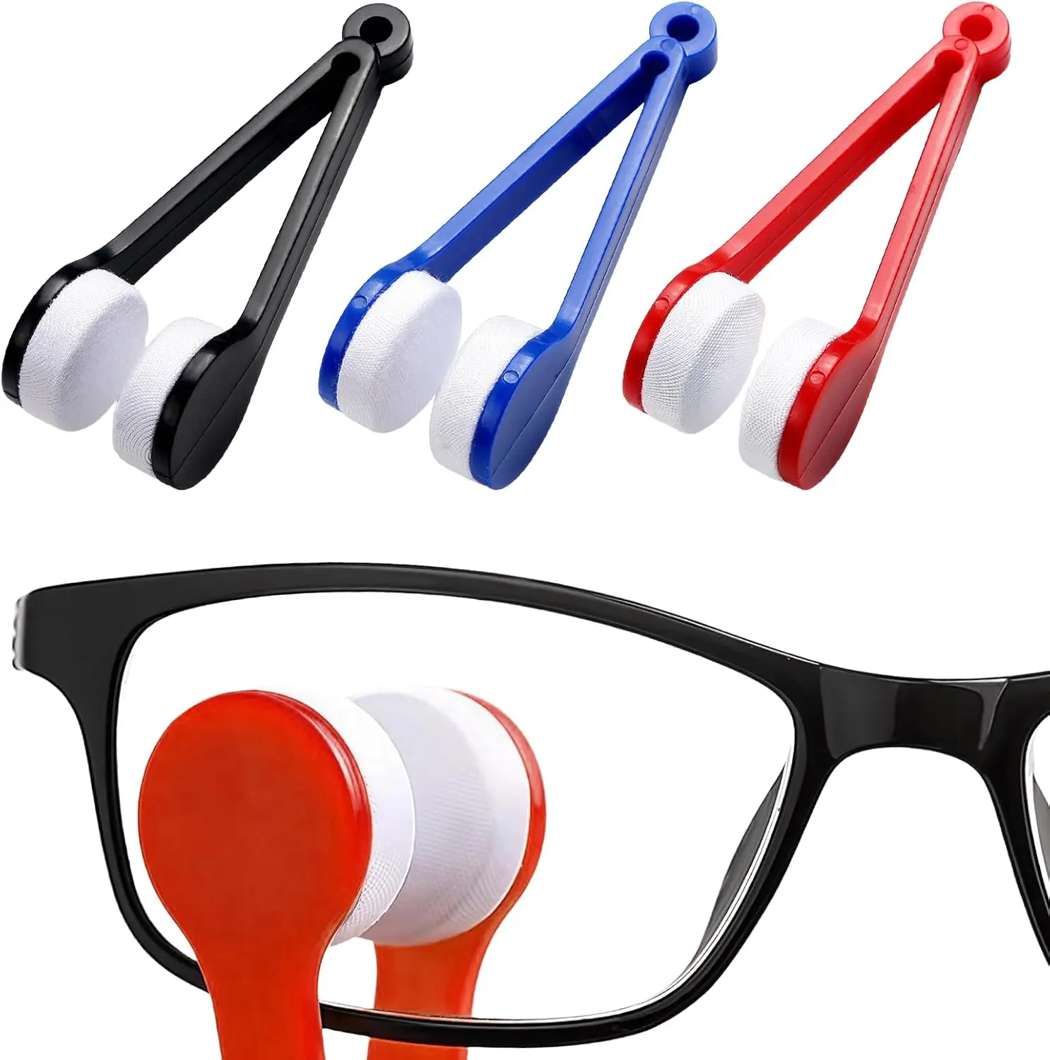 3PCS Portable Mini Microfiber Eyeglass Cleaner Clip Brush Tool for Glasses Sunglasses