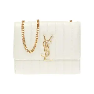 Pre-owned Yves Saint Laurent LEATHER Shoulder Bags Saint Laurent YSL Vicky Gold Label Logo, quilted lambskin, chain strap wallet, shoulder bag.