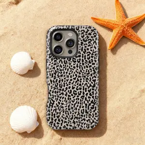 Tan Leopard Design Tough Hard Phone Case, Phone 17 16 15 14 13 12 11 Pro Max X XS  Phone Case,S25 S24 S23 S22 Ultra Case