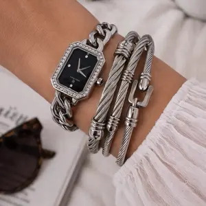 Minimalist Stacked Bracelet Set – Stainless Steel