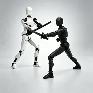 8-Piece Abs Action Figures Set, 3D Trendy Toys, Multi-Jointed Design, Articulated Figures, DIY Assembly Digital Figure Statue, Ideal Desktop Decor Gift, Articulating Figures