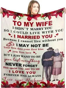 To My Wife From Husband Love Letter Blanket Romantic I Married You Because I Cannot Live Without You Sentimental Throw Blanket Red Lily Floral Design Wedding Anniversary Valentines Day Gift For Her Cozy Flannel Blanket 2026