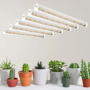 T5 LED Grow Lights, 306-Bulbs 5000K White Full   Growing Lamp Bars for Indoor  Seedling Hydroponics, Daisy-Chain Design (6 x 10W, 300W Equivalent)