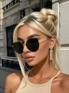 Vintage Style Women's Glasses, Fashion Glasses, Perfect for Shopping, Parties, Photography, Casual Copper Frame, All Seasons Wear, Vintage Sun Glasses