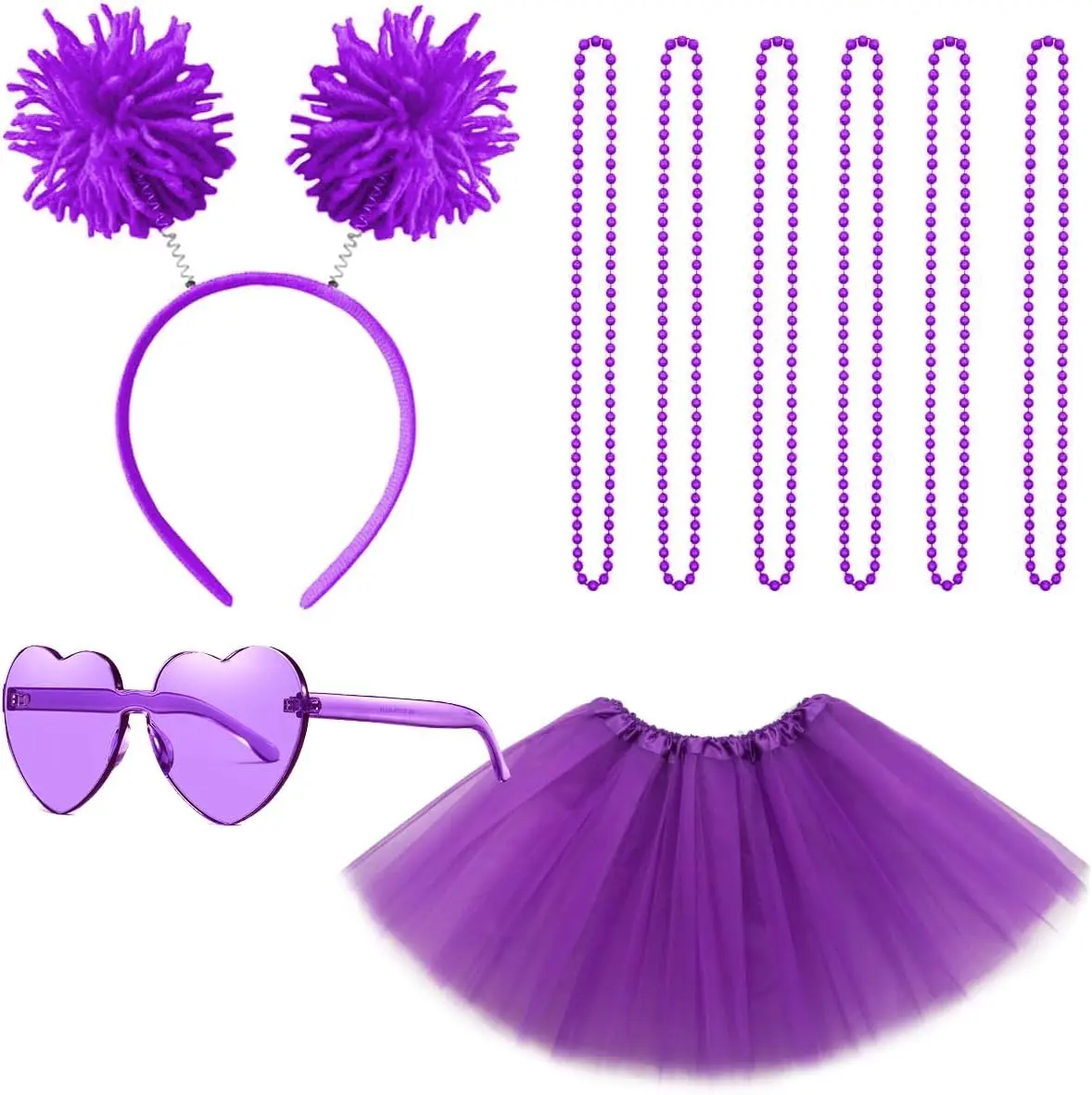 Women Costume Accessories Set for Spirit Day and Week - Tutu and Pom Pom AccessoryGift.