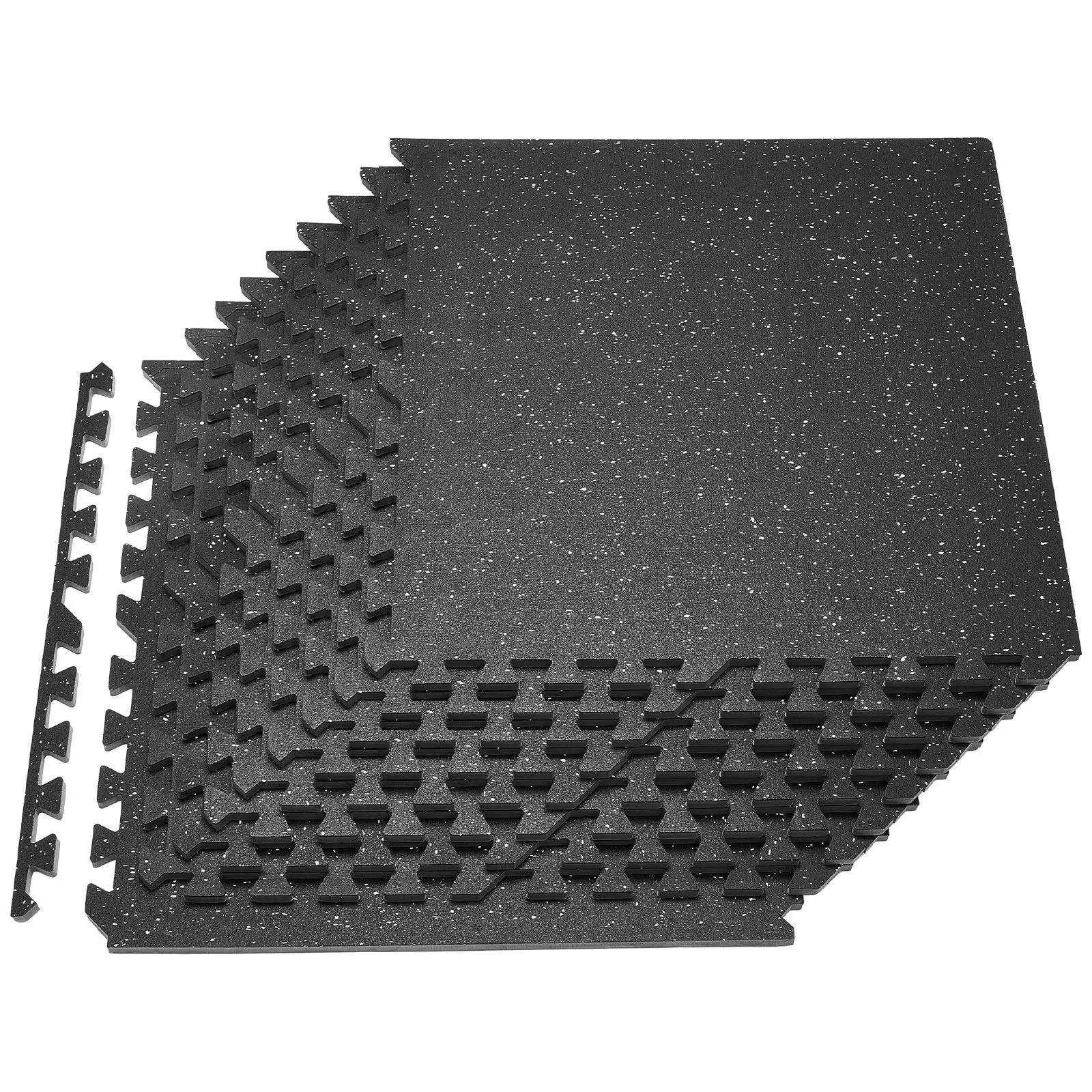 VEVOR Puzzle Exercise Mat, 12 PCS Fitness Equipment Mats, 24 x 24 x 0.56 in, High-Density EVA Foam Mat Set, Interlocking Rubber Soft Tiles, Protective Floor Padding with White Dots for Home Gym Office#BackToSchool