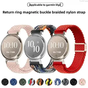 Woven Nylon Watch Band for Garmin Lily 2, Breathable Lightweight Sport Strap for Women, Comfortable Durable Replacement Band for Daily Wear and Fitness