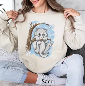 [Sale off up to 50%] Vintage 90s Kitty Cat Sweatshirt | Pop Culture Inspired Crewneck for Music Fans, streetwear graphic tee