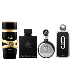ASAD + 9PM + CLUB DE NUIT BLACK + FAKHAR LATTAFA BLACK by Lattafa Perfumes (Men) 3.4oz (100ML) - Fragrance Gift Bundle