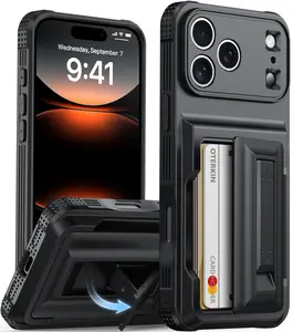 for iPhone 17 Prom max/Pro/Air Wallet Case [4-5 Card Holder] [RFID Blocking] [Full Camera Protection] [Kickstand] [Military Grade Protection] Shockproof Rugged iPhone Case for iPhone 17 Prom max/Pro/Air