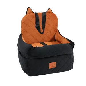 ZVRpet Pet Car Bed Orange Fully Detachable and Washable Memory Foam Covered Dog Car Seat Soft Fabric Easy to Install with Adjustable Straps Anti-Slip Bottom Cover for Back Seat  for Car SUV Outdoorfun Travel