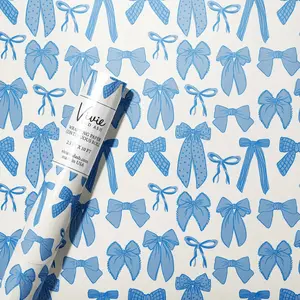 Blue Bows Wrapping Paper Roll