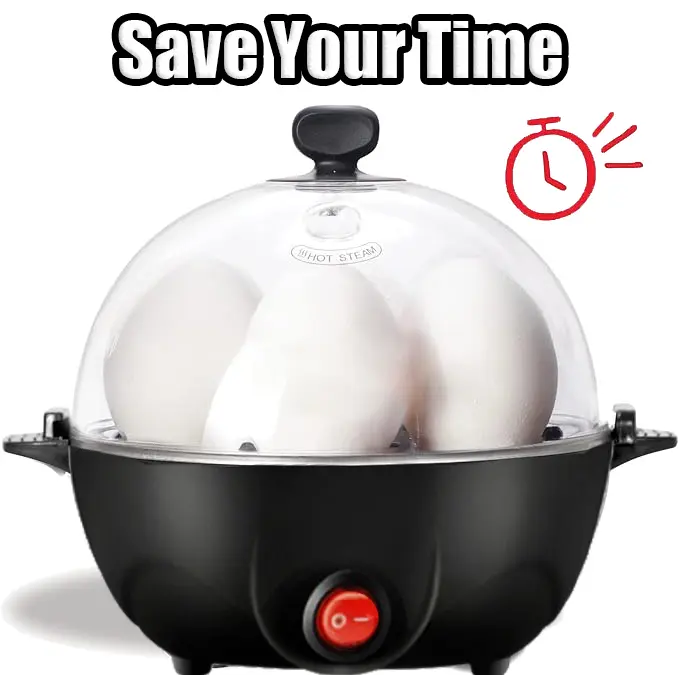 6-in-1 Electric Egg Cooker - Make Perfect Hard Boiled, Poached & Scrambled Eggs Fast! Auto Shut Off, BPA-Free (Black)