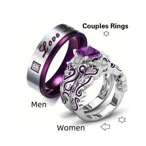 Couple ring set includes 1 for men, 2 for women - meaningful choice for weddings, engagements and unforgettable bonding moments.