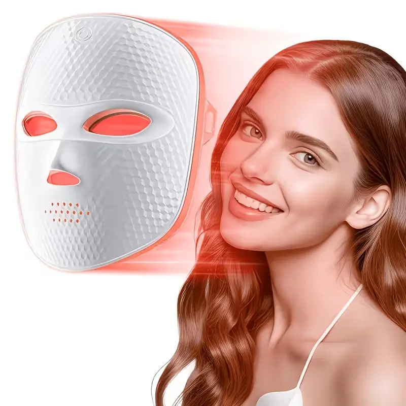 LED Face Mask – for Smoother, Firmer and Glowing Skin at Home – Red and Infrared Light Therapy for Face – Red Light Skincare Device with 230 LEDs (White) summerwins comfortable wireless mito glow photon rejuvenation