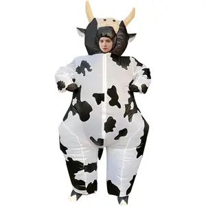 Inflatable Cow Costume Blow up Costume for Cosplay Party Festival Halloween Parade Carnival Suit Jumpsuit