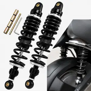Pair 330mm Adjustable Rear Shock Absorbers for Motorcycle ATV Scooter Quad Dirt Bike Black