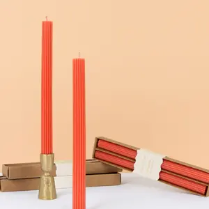 Tomato Red Table Candles (x 2)