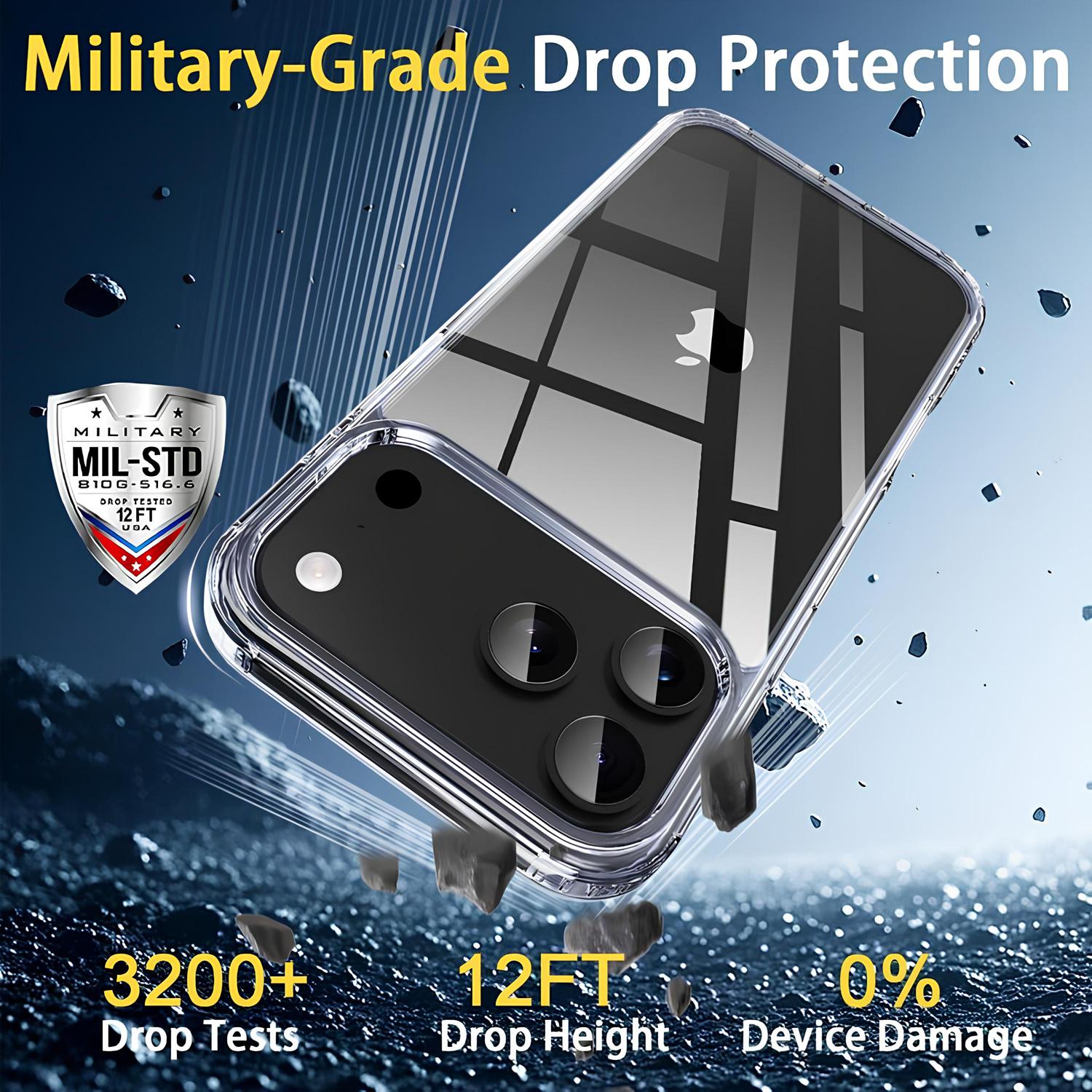 High-Transparency TPU Phone Case For iPhone 17 Pro Max/Air 16 15 Pro Max 14 Plus 13 12 11 XS XR SE,Crystal Clear - Anti Yellow Tech, Transparent Slim Cover, Shockproof Anti- Scratch [Non-Yellowing] [Military-Grade Drop Protection]