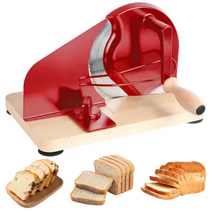 Kitchen Essential Bread Slicer for Home Use with Adjustable Width and Sharp Blade — 11.81 x 7.87 x 7.87 in, Steel Fence