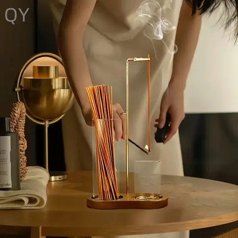 2-In-1 Incense Holder with Detachable Glass Ash Catcher, Meditation Yoga Space Decor, Home Decoration, Buddhist Supplies, Gift, Home Fragrance Products, Aromatic Diffuser Stick, Aromatherapy Diffuser Sticks, Fragrance, Air Diffusers For Home, Aromatizer