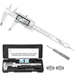 Digital Caliper Measuring Tool, Stainless Steel Vernier Caliper Digital Micrometer with Large LCD Screen, Easy  from Inch Metric Fraction, 6 Inch/150mm Caliper Tool for DIY/Household