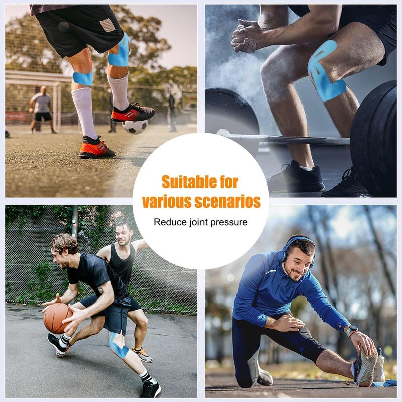 20 Pcs Precut Kinesiology Tape for Knees – Elastic, Waterproof & Breathable Knee Support for Pain Relief, Muscle & Joint Stability, Athletic Sports Tape