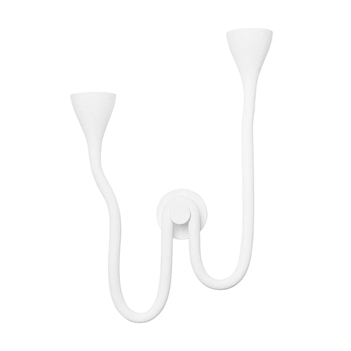 Anastasia 2-Light Wall Sconce with Textured White Gesso Arms and Elegant Uplight Design