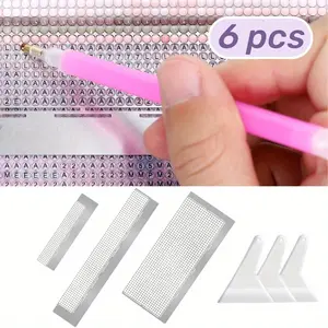 3 pcs Diamond Drawing Ruler Set - Stainless Steel Mesh Ruler with 3 Scrapers, 240/520/1020 Holes, Used for Diamond Drawing, Essential for Handicraft Enthusiasts, DIY Handmade Accessories